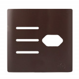 Placa p/ 3 Interruptores + Tomada 4x4 - Novara Marrom Fosco